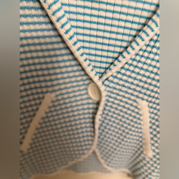 C A Sport Casual Blue And White  Cardigan - Picture 7 of 11